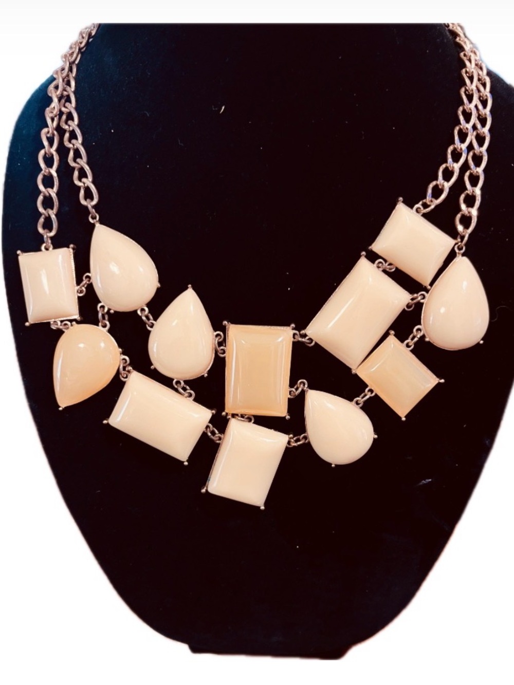Vintage Mika Geometric Bib Statement Necklace